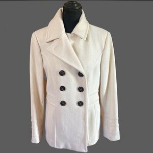 St. John's Bay Cream Double-Breasted Pea Coat